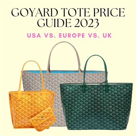 price goyard tote bag|Goyard tote price guide.